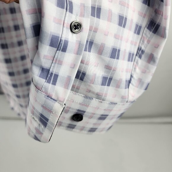 WRK Shirt Mens 17 Multi Geometric 4 Way Stretch L/S Button Up - Picture 5 of 8